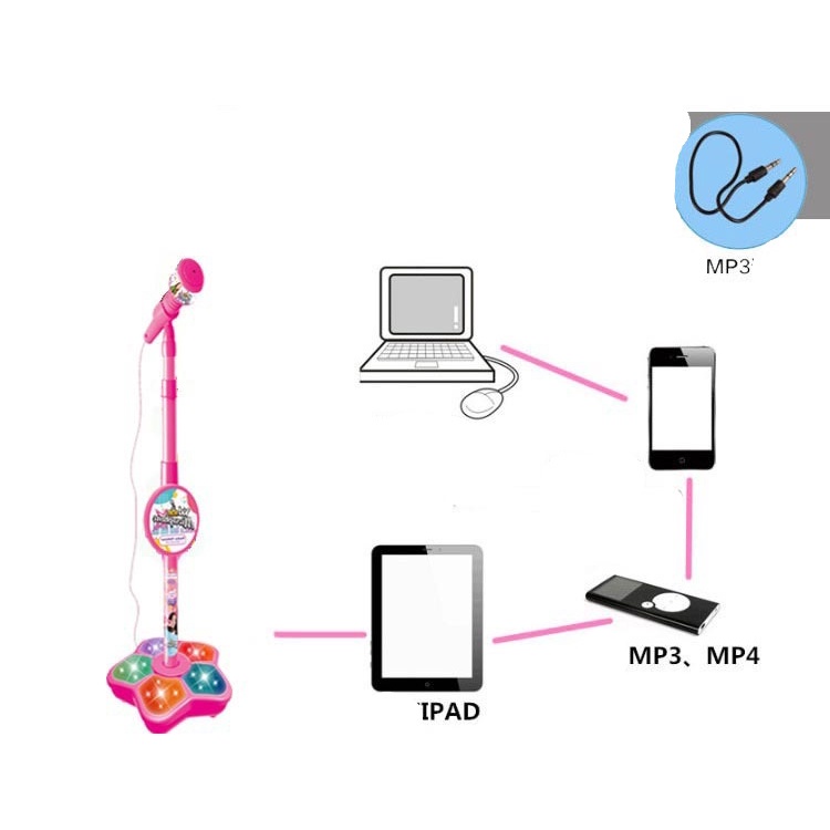 [Hàng sẵn mới về] Đồ chơi Micro Karaoke Kid Star kết nối với điện thoại- Micro phát nhạc tích hợp loa cho bé - Mic hát