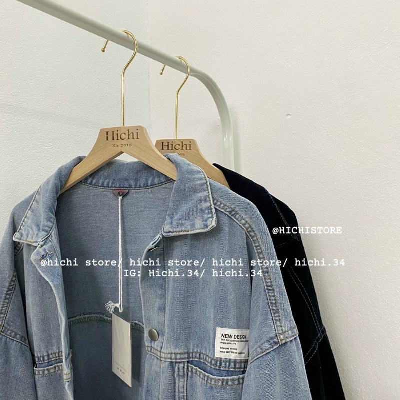 Áo khoác jeans unisex logo