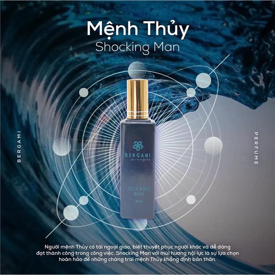 [Tặng mặt nạ giấy] Nước hoa phong thủy mệnh Thủy Bergami 35ml - Đổi mệnh cho dân kinh doanh