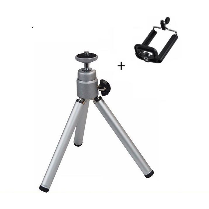 Tripod 3 Chân Mini Tripod Mini Dùng Cho Điện Thoại Máy Ảnh Nhỏ Tặng Kẹp Điện Thoại