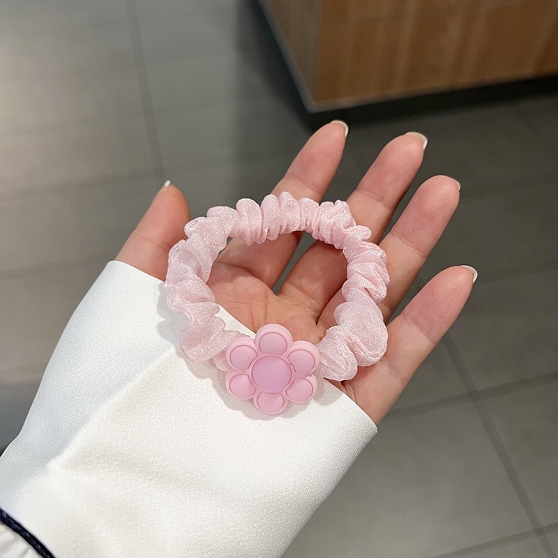 DÂY BUỘC TÓC MÀU HỒNG NHIỀU KIỂU CỰC XINH
