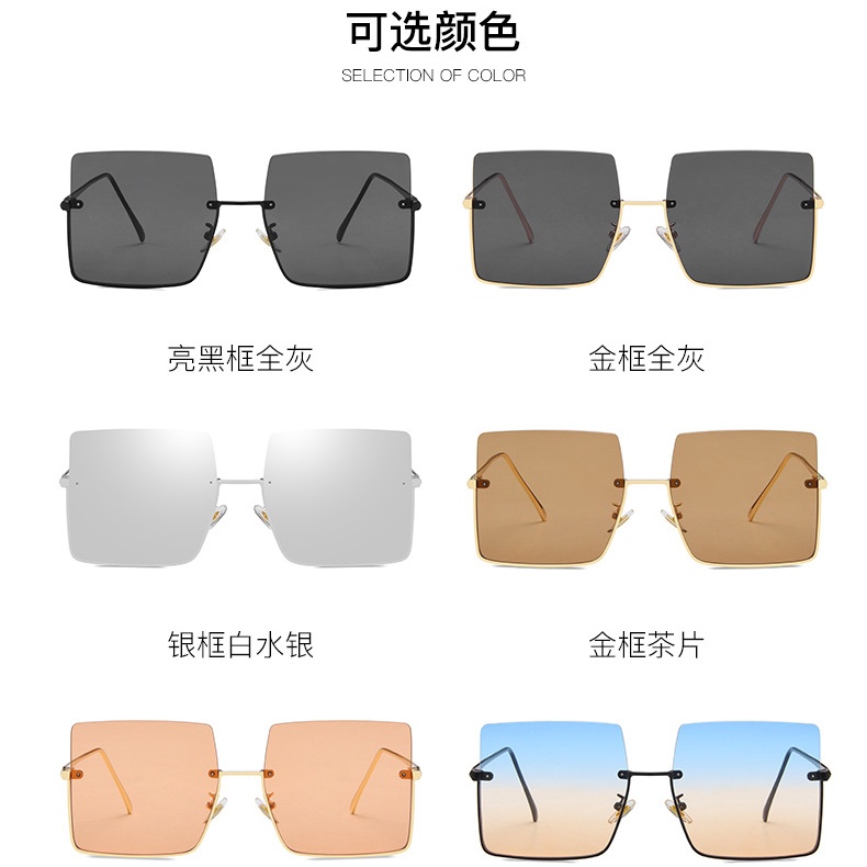 Kính Mát Nữ Nửa Gọng Kim Loại Phong Cách Retro Mới