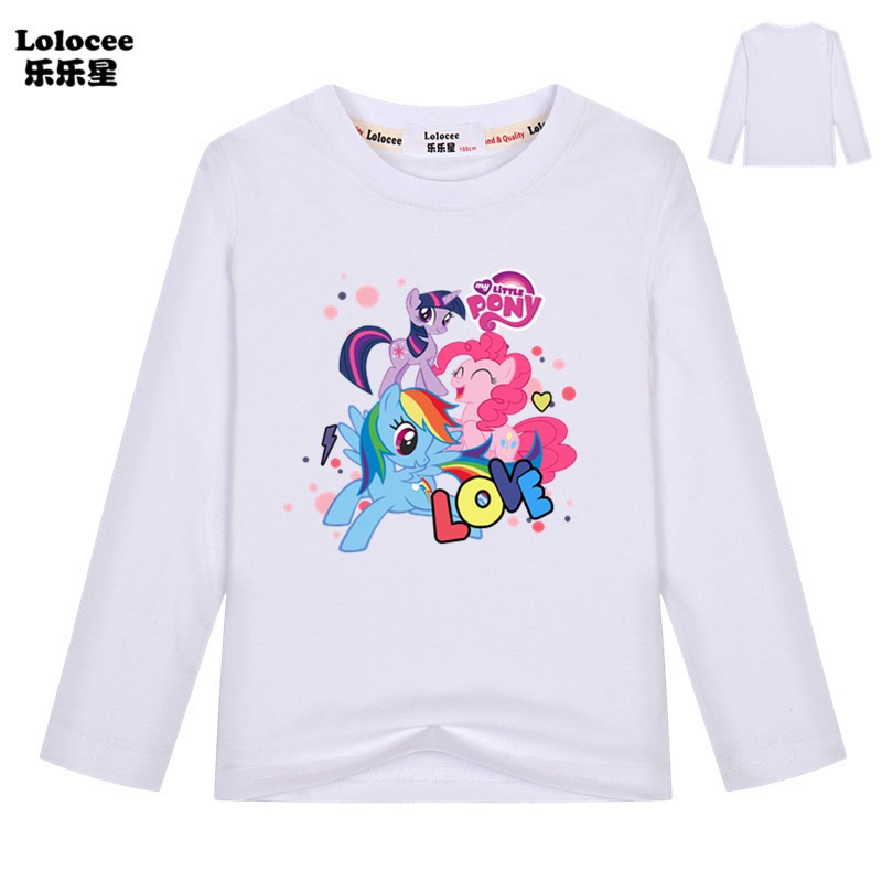 MY LITTLE PONY NEW Áo Thun Dài Tay In Hình Ngựa Con Dễ Thương Cho Bé Gái 2020