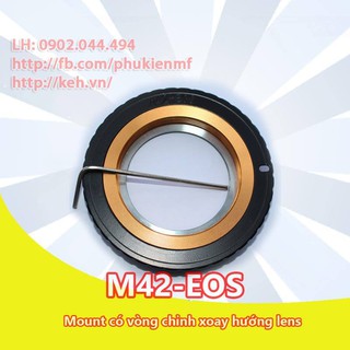 Mount adapter chuyển lens ngàm M42 sang body Canon có chỉnh xoay lens