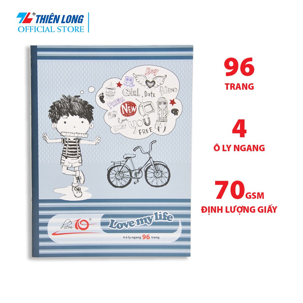 Tập học sinh 96 trang 4 ô ly ngang 70 gsm Điểm 10 TP-NB048