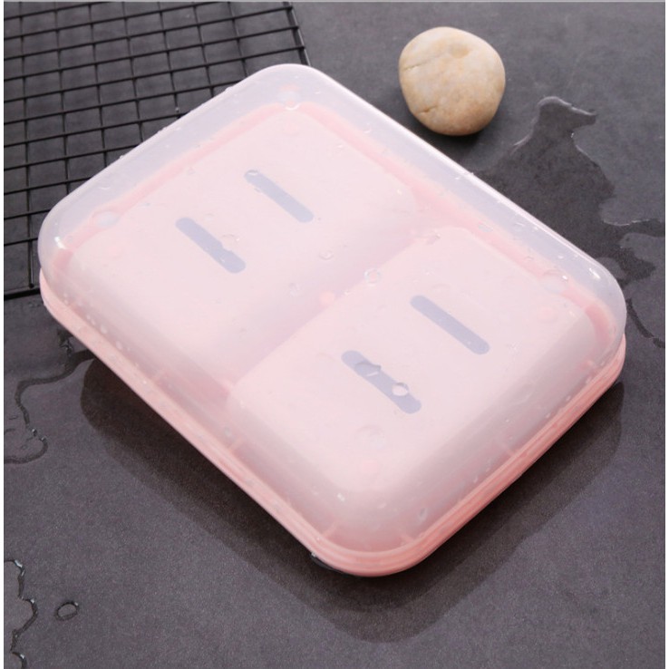 Khay đựng xà bông cục 2 ngăn