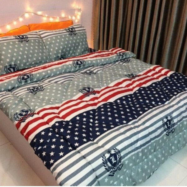 Bộ Chăn Phao 5 Món Ga Gối Poly loại 1 Chăn Bông Như Hình [Loại Bông Dày]