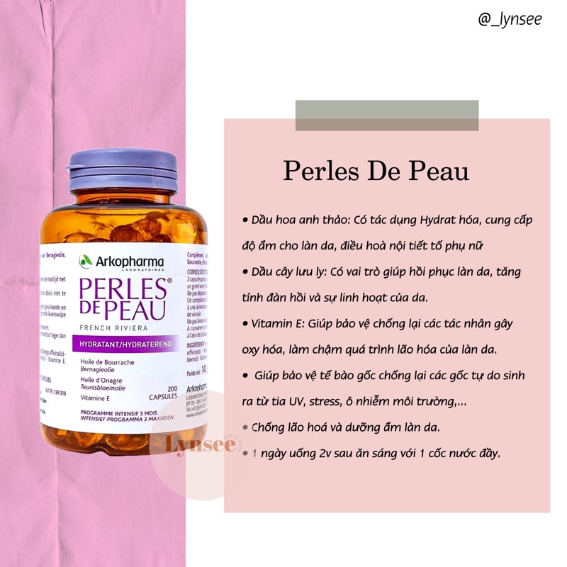 Viên Uống Đẹp Da Perles De Peau - Pháp