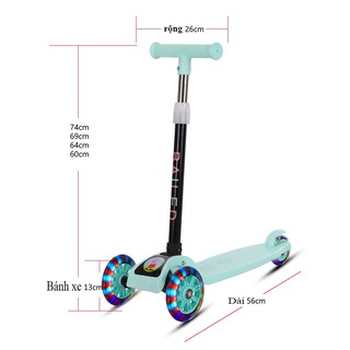 Xe trượt Scooter 3 bánh - Bé trai và gái lứa - Tuổi từ 3 đến 10 tuổi