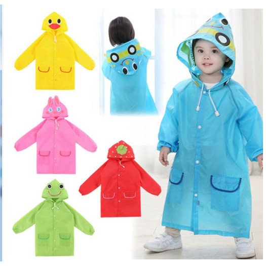 Áo mưa trẻ em cánh rơi xuất nhật hình thú vui nhộn cho bé từ 2-7 tuổi  ( free size 110-120cm )