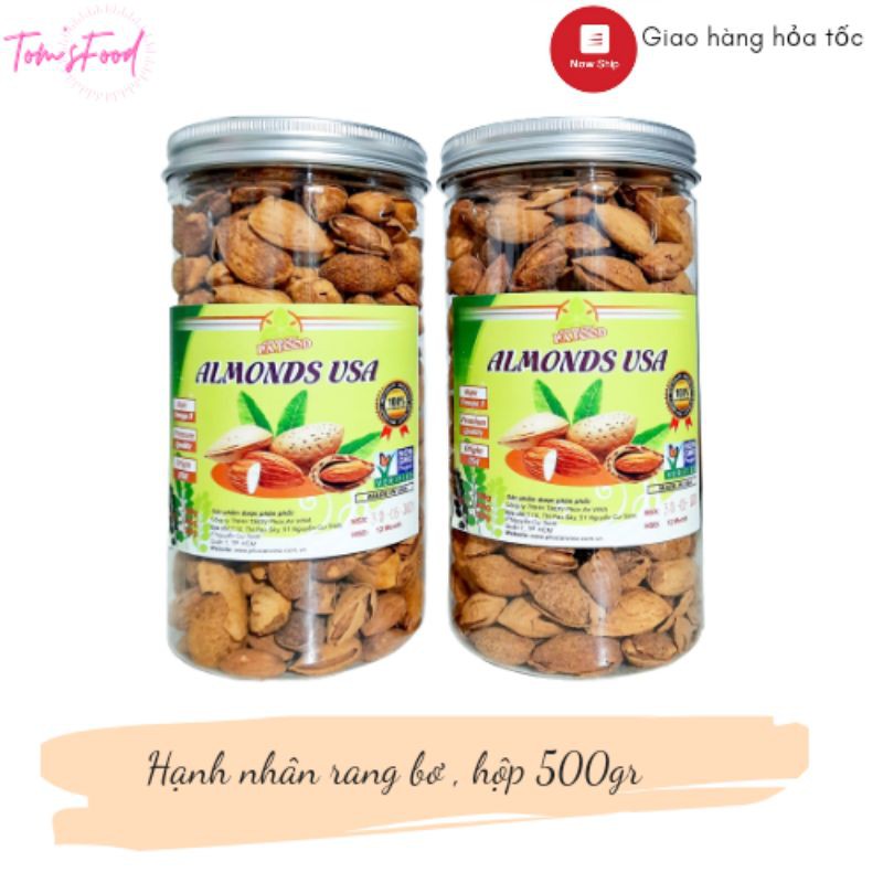 Hạnh nhân vỏ mỏng rang bơ hàng nhập từ Mỹ loại 500G