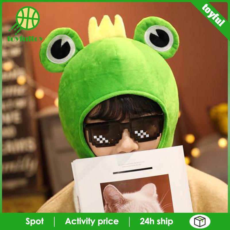 Mũ Trùm Đầu Kèm Khăn Choàng Lông Hình Chú Ếch Đội Vương Miện Hóa Trang Dự Tiệc