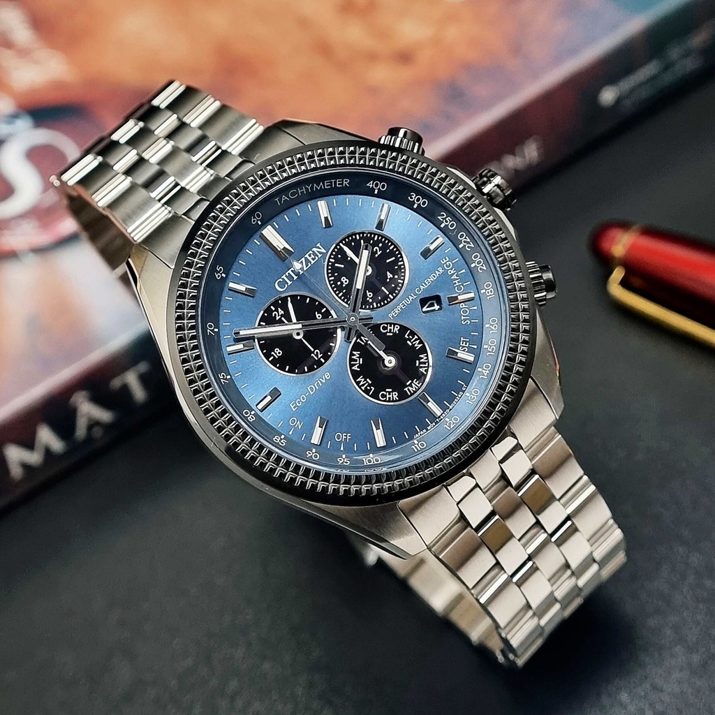 Đồng Hồ Nam Citizen BL8140-80L PERPETUAL CALENDAR Eco-Drive Dây Sắt Mặt Xanh