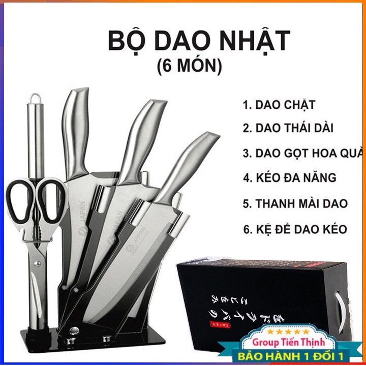 Bộ 6 Món Dao Nhật Inox Cao Cấp Sang Trọng