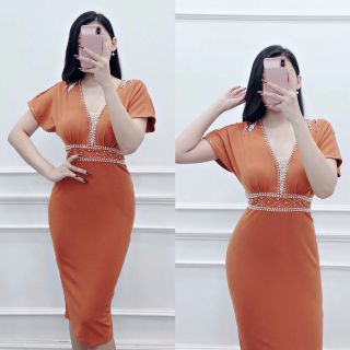 Đầm ôm body đính đá phale cao cấp