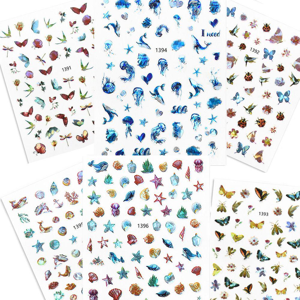 Miếng Dán Trang Trí Móng Tay Tự Dính Họa Tiết Thế Giới Đại Dương