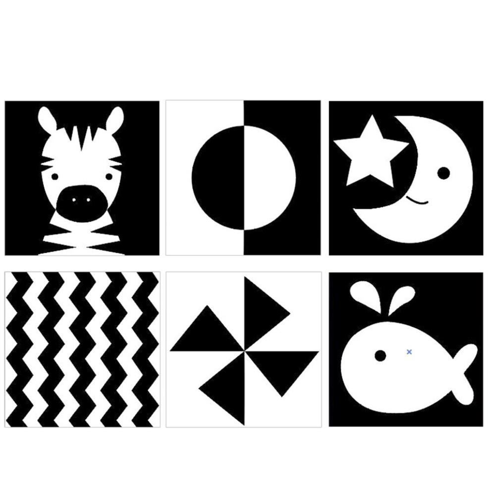 Bộ 6 thẻ dán tường KÍCH THÍCH THỊ GIÁC cho bé sơ sinh lalala baby giúp bé phát triển toàn diện shop bố bống