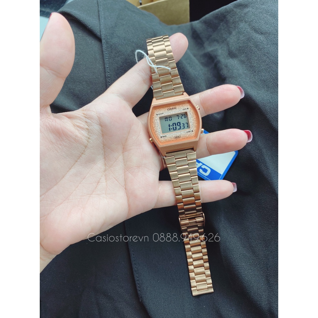 Đồng hồ Nữ Casio B640WCG-5DF, đồng hồ chính hãng, hồng nhũ lấp lánh