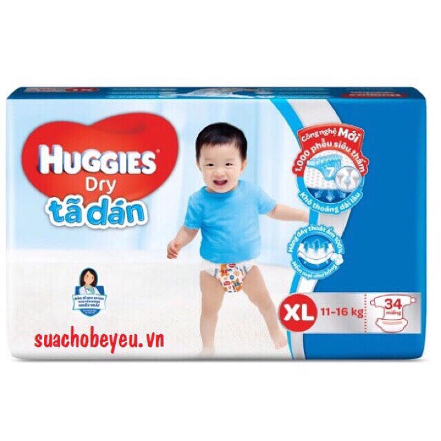 Tã Dán Huggies Đủ Size S(56)-M(48)-L(42)-XL(34)