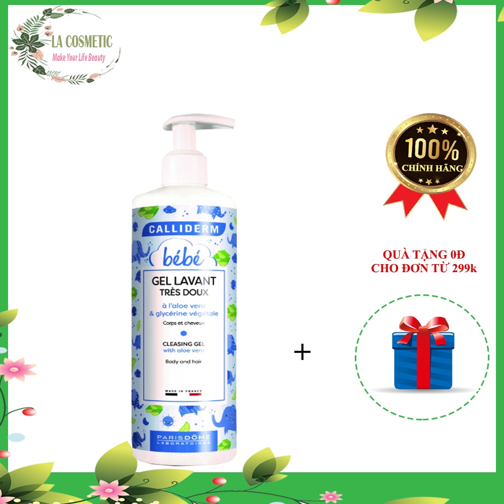 Gel Tắm Gội Trẻ Sơ Sinh, Trẻ Nhỏ Calliderm BéBé With Aloe Vera Body & Hair Cleansing Gel - 500ml, gel tắm bé