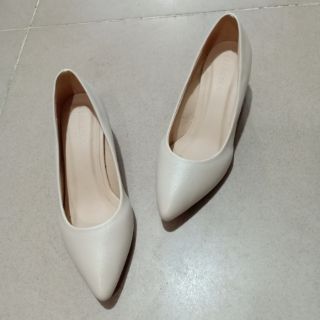 Giày da mềm trơn gót vuông 5p(ảnh thật)