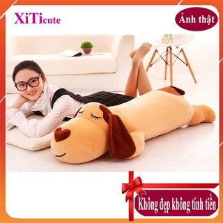Gấu bông Chó Ngủ khổ vải 1m2, dài của gấu là 90cm phù hợp dùng làm quà tặng bạn gái dịp lễ tình nhân Valentine 2021