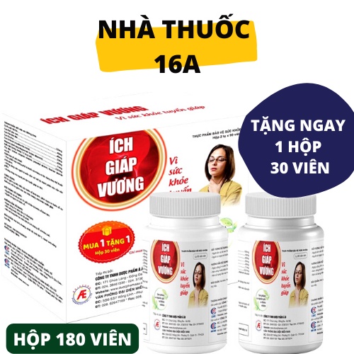 &lt;TẶNG NGAY 1 HỘP 30 VIÊN&gt; ÍCH GIÁP VƯƠNG - HỘP 180 VIÊN - HỖ TRỢ BƯỚU CỔ, TĂNG CƯỜNG CHỨC NĂNG TUYẾN GIÁP