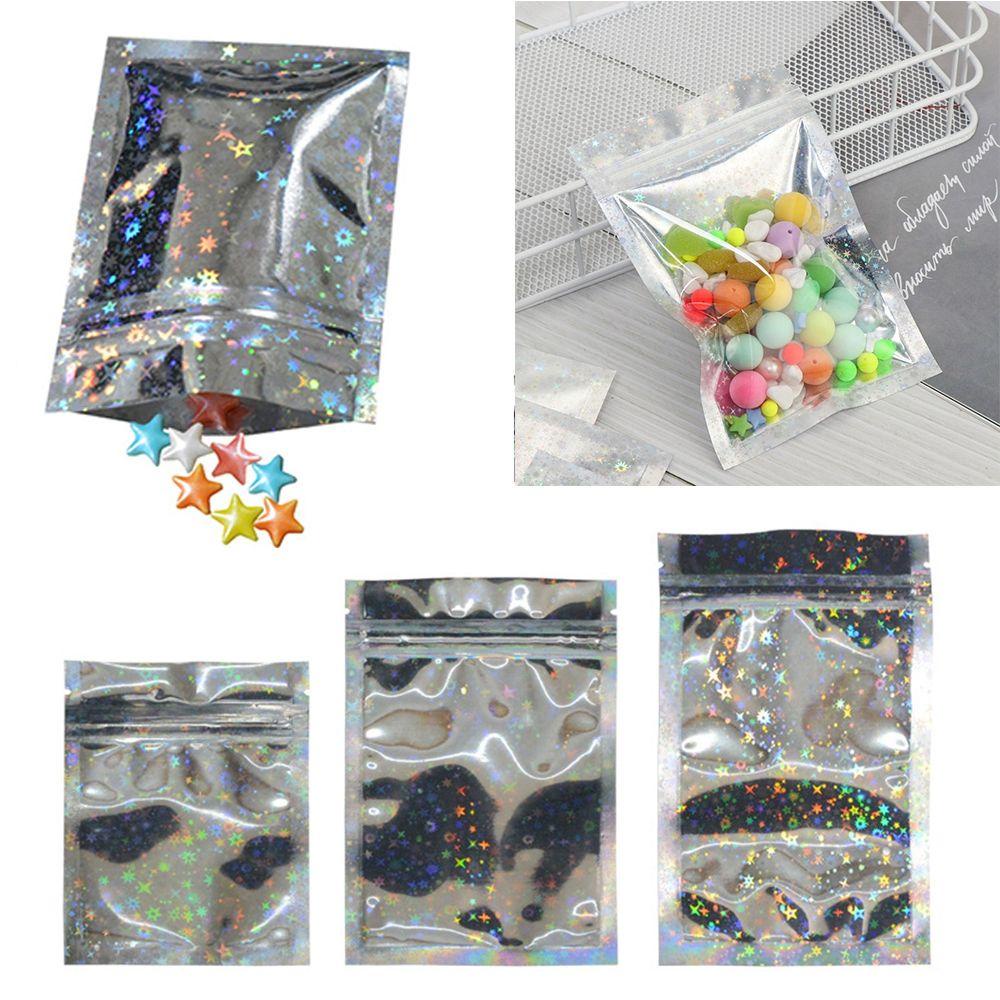 BEAUTY Bộ 20 Túi Zip Bằng Lá Nhôm Hologram Có Khóa Kéo