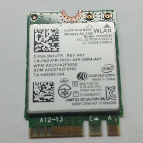 Thay Wifi Laptop Dell inspiron 3558 3559, model 3160NGW