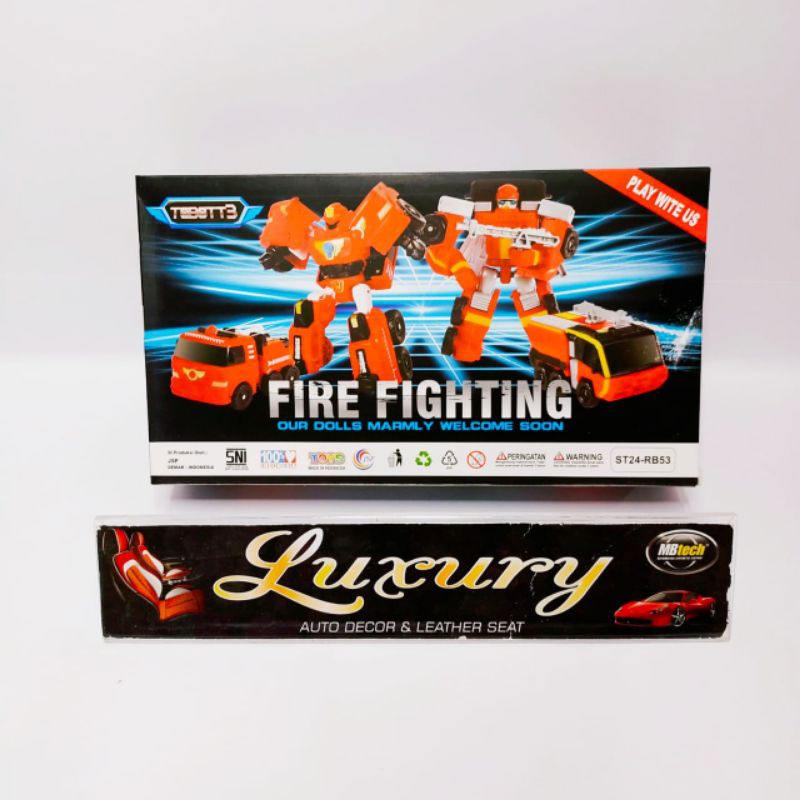 Bộ 2 mô hình đồ chơi robot Tobot 3 Fire Fighting