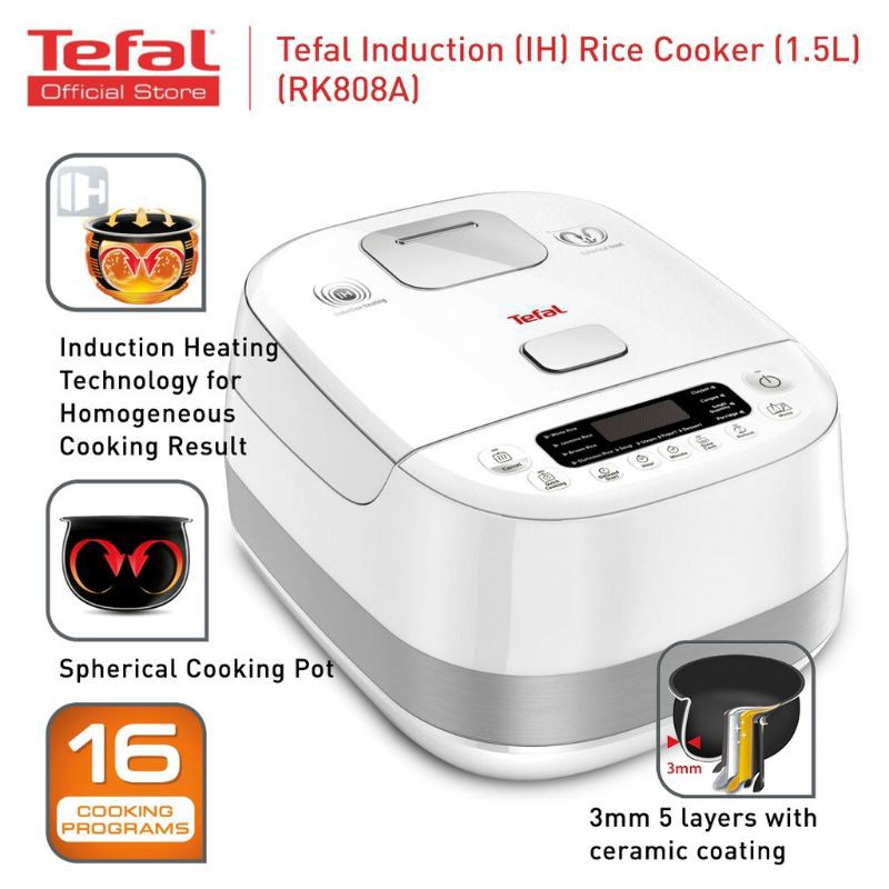 Nồi cơm cao tần 1.5 lít Tefal RK808168 | 1.200W