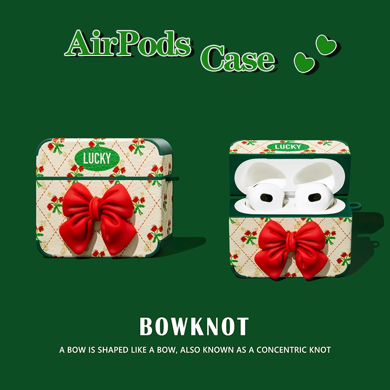 Vỏ Bảo Vệ Hộp Sạc Tai Nghe AirPods3 AirPods3 Họa Tiết Caro Đỏ Phối Hoa Hồng Xinh Xắn Cho AirPods3 Ốp