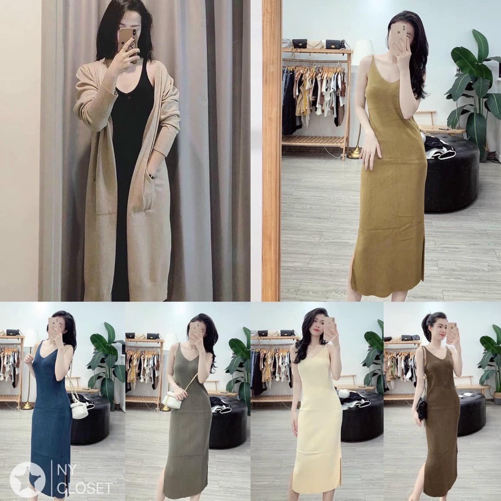 Váy body len 2 dây điệu 809(kèm ảnh thật,video) | BigBuy360 - bigbuy360.vn