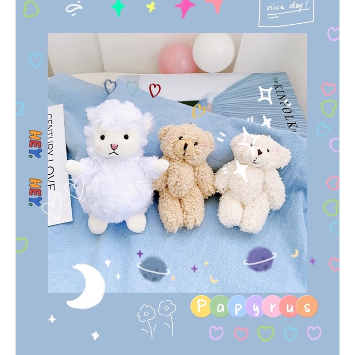 Móc khoá gấu bông treo balo túi xách hình gấu cừu dễ thương
