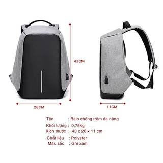 Balo laptop chống trộm COOBEL