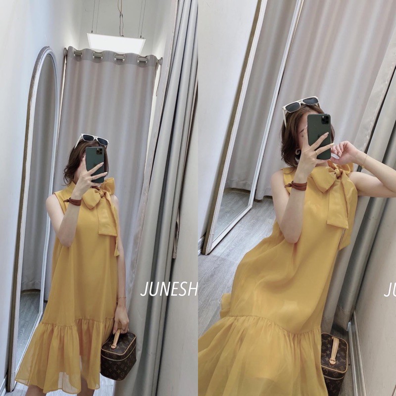 Váy nơ vàng đuôi cá váy dạo phố đi biển ( V001)