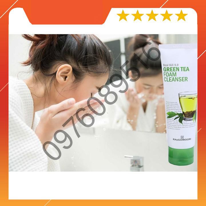 Sữa rửa mặt Ra&Gowoori Green Tea Foam Cleanser 120 ml chính hãng Hàn Quốc