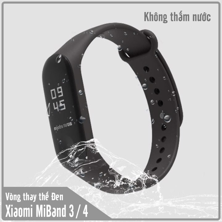 Vòng thay thế Xiaomi Miband 3 / 4 Mijobs Full Đen