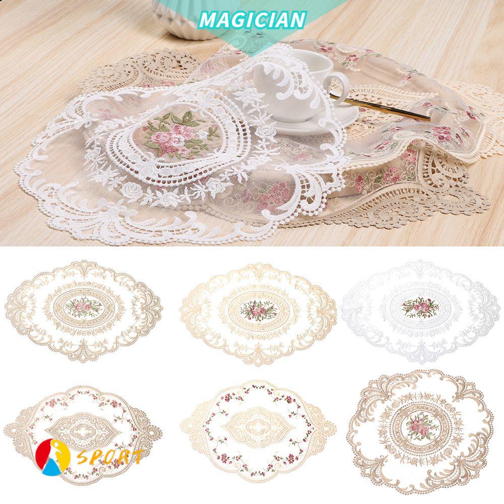 Tấm Lót Cốc Cà Phê Họa Tiết Ren Phong Cách Cổ Điển Nhiều Màu Sắc