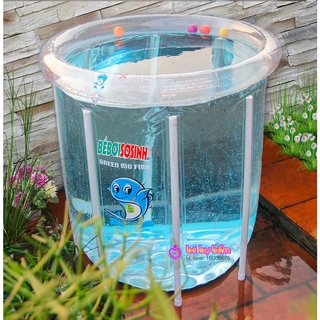 Bể phao tròn thành cao cho bé sơ sinh tập bơi kèm phao cổ kích thước 80x80cm Dolphin