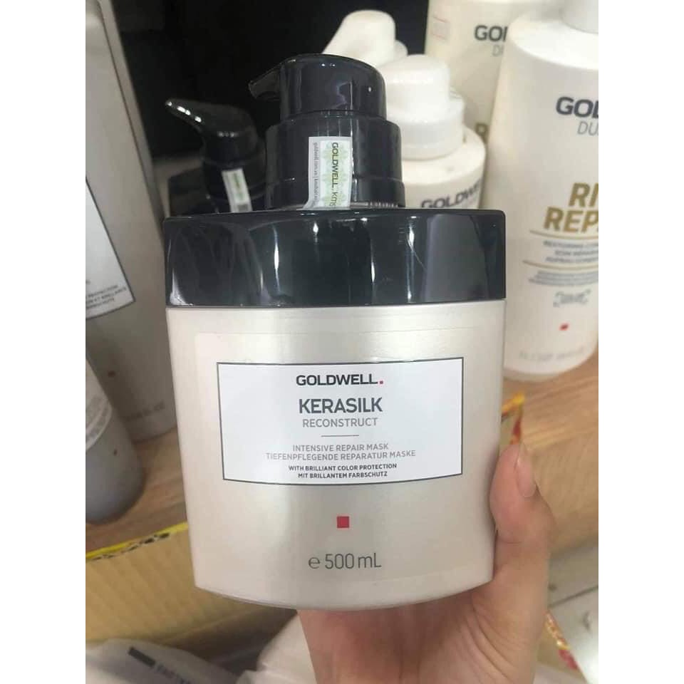 [ CHÍNH HÃNG ] TẶNG MŨ Ủ - MẶT NẠ GOLDWELL SIÊU PHỤC HỒI KERASILK RECONSTRUCT 500ml