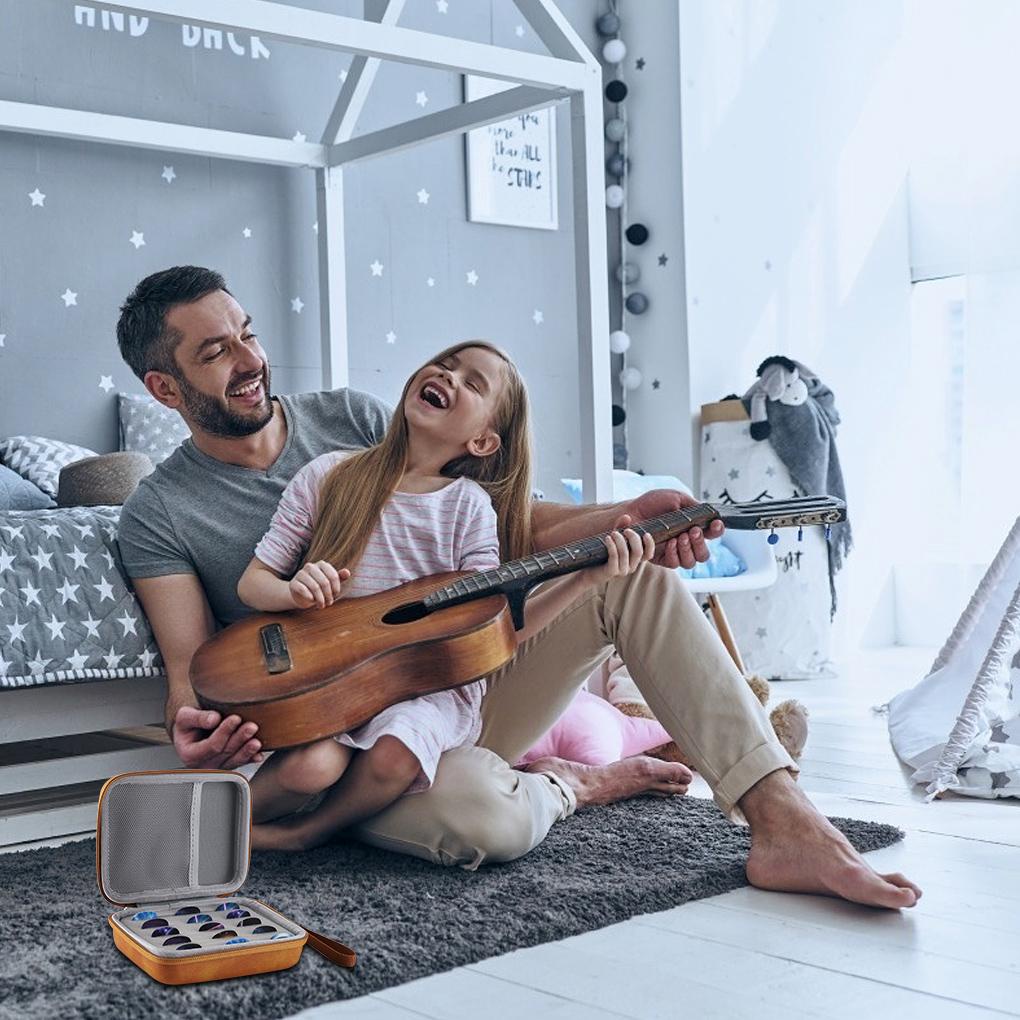 Túi Da Đựng Miếng Gảy Đàn Guitar Có Khóa Kéo Chống Sốc / Chống Thấm Nước