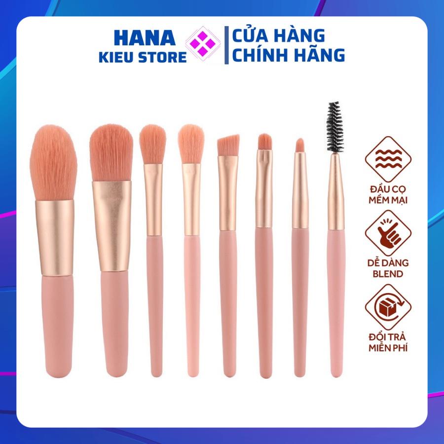Bộ 8 Cọ Trang Điểm Cá Nhân Lông Cọ Siêu Mềm Mượt Đánh Phấn Nền Phấn Phủ Mắt Lông Mày Nhỏ Gọn Tiện Dụng