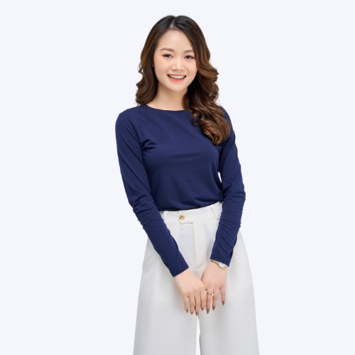 Áo giữ nhiệt nữ YODY vải cotton co dãn, cổ tròn ấm áp, mềm mịn ATN4606 | BigBuy360 - bigbuy360.vn