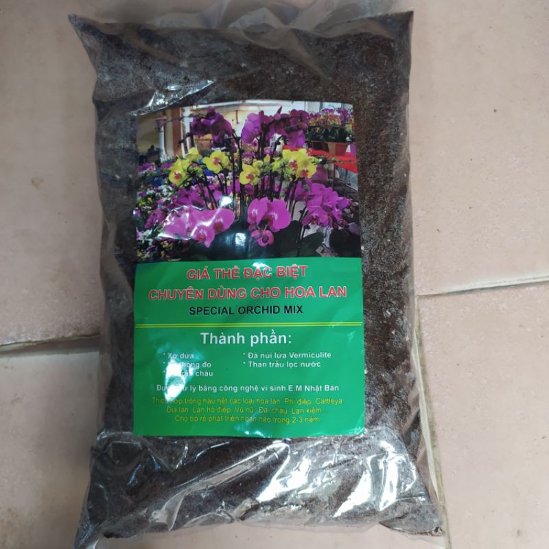 Giá thể trộn sẵn trồng lan cao cấp đã qua xử lí gói 1kg