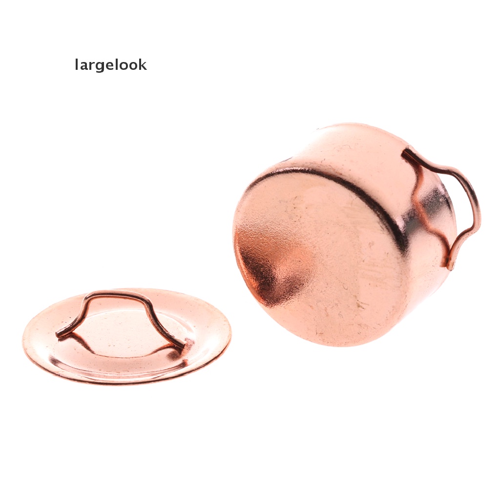 Nồi Nấu Ăn Có Nắp Bằng Đồng Tỉ Lệ 1 / 12 Trang Trí Nhà Búp Bê ♨Nóng Bỏng