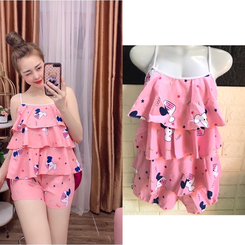 Set bộ đùi kate lụa tầng siêu thoải mái