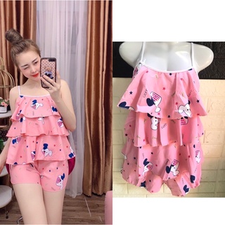 Set bộ đùi kate lụa tầng siêu thoải mái
