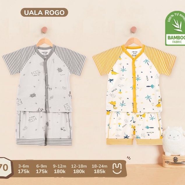 Bộ cộc tay cài giữa Uala rogo petit/ bamboo Uala rogo