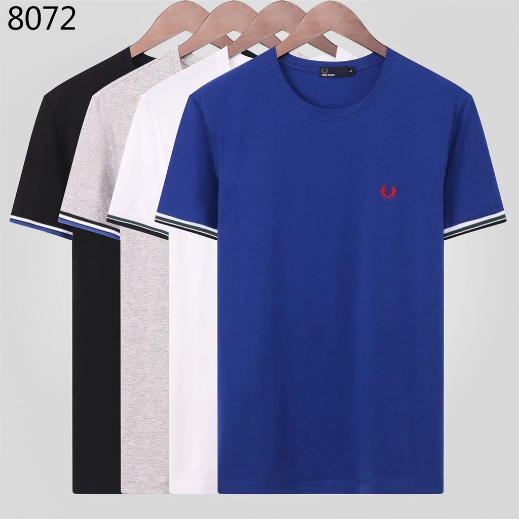 Áo Thun Cotton Ngắn Tay Thêu Logo Fred Perry Cổ Điển Cho Nam 2021